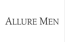 A black and white image of the logo for allure media.