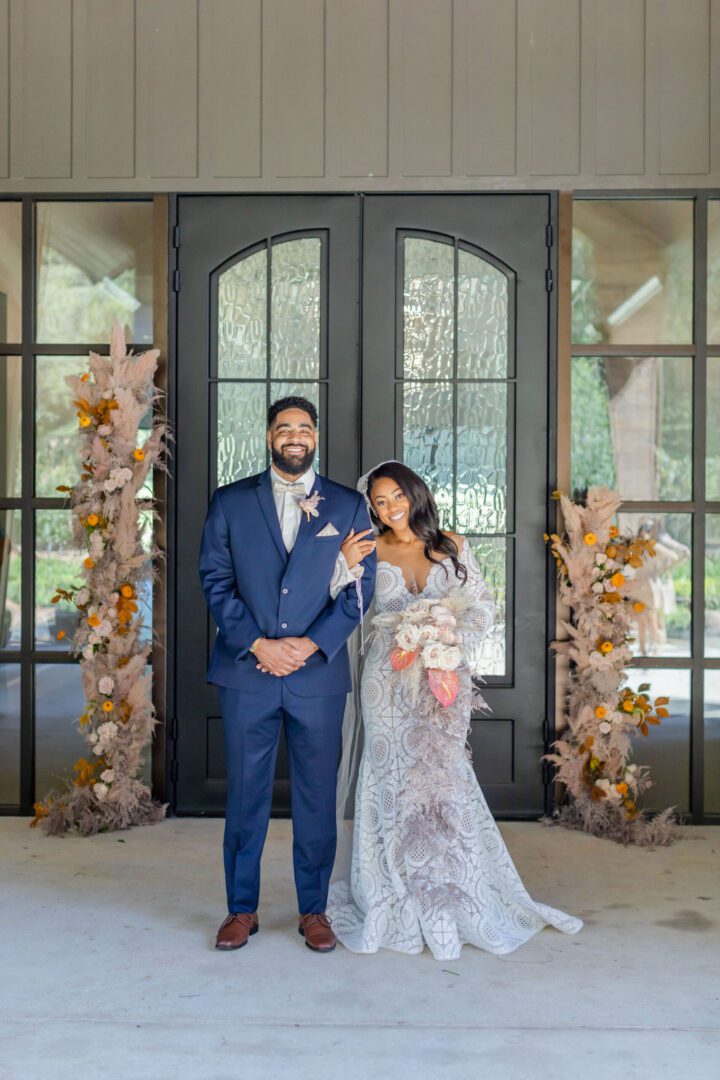 A man and woman posing for a picture.